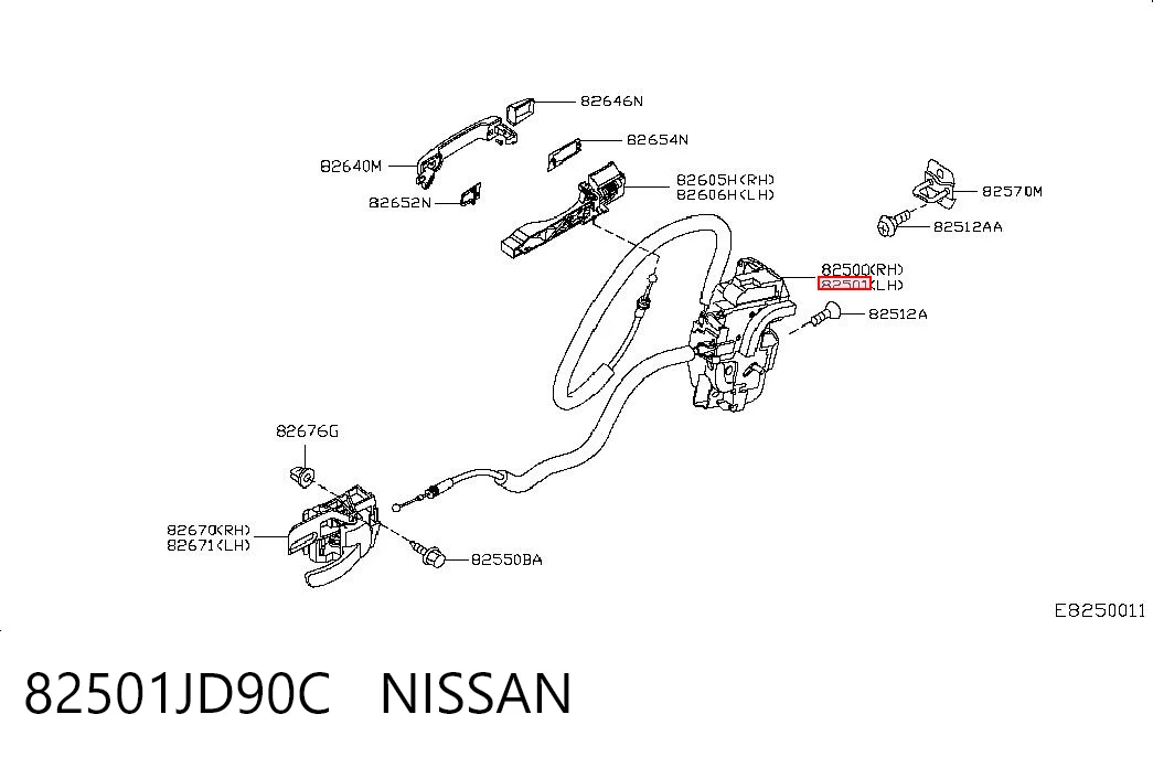 Замок задней двери, левой Nissan Qashqai I внедорожник (J10) (2006 - 2013) цена, от 25.34 USD