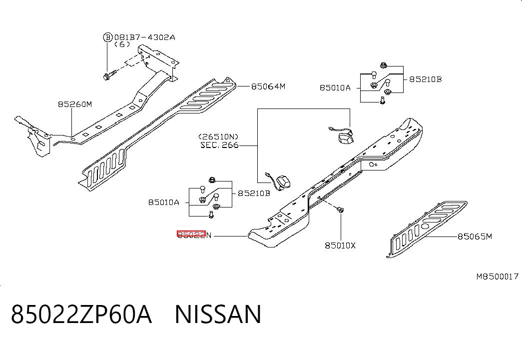 Бампер задний Nissan Navara NP300 III пикап (D40) (2004 - 2015) цена, от 86.49 USD