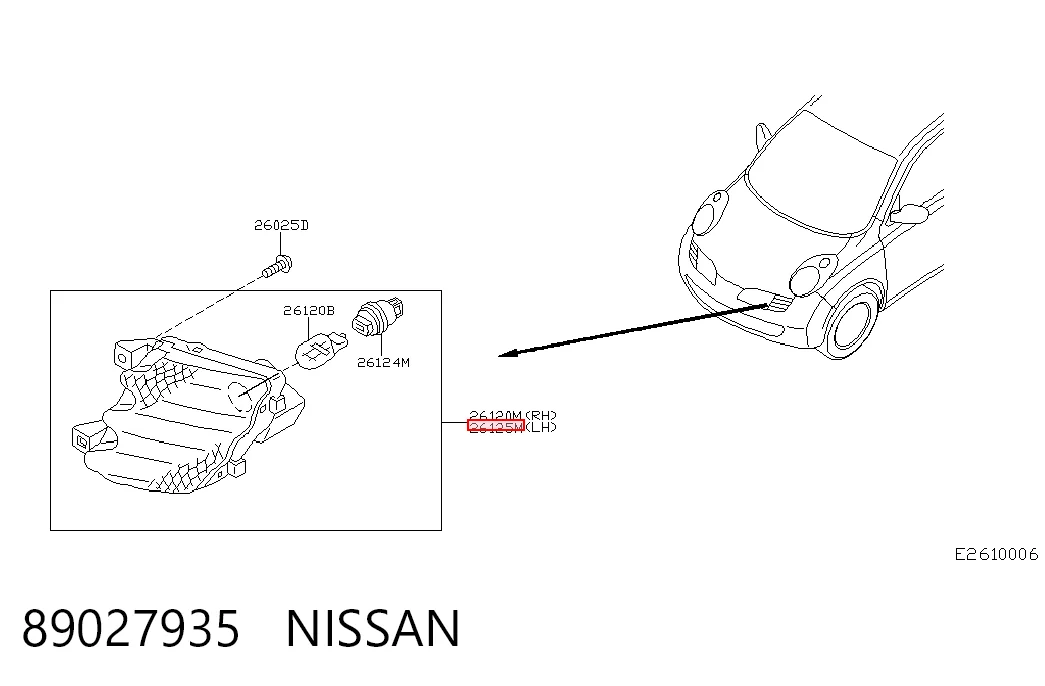 Передний фонарь указателя поворота на Nissan Micra  K12