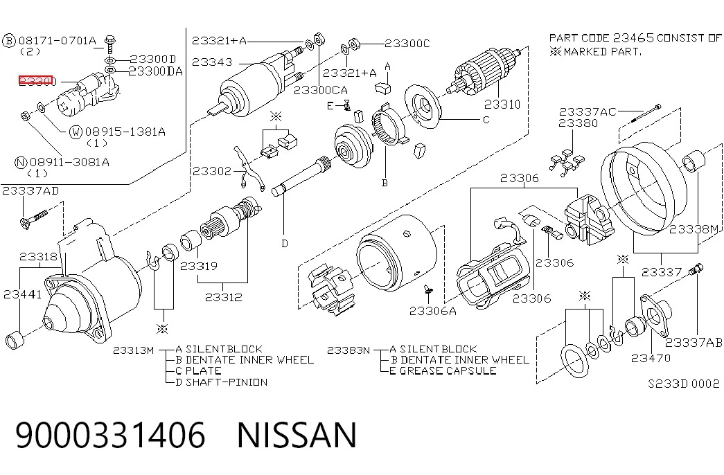 Стартер автомобиля на Nissan Vanette CARGO C23