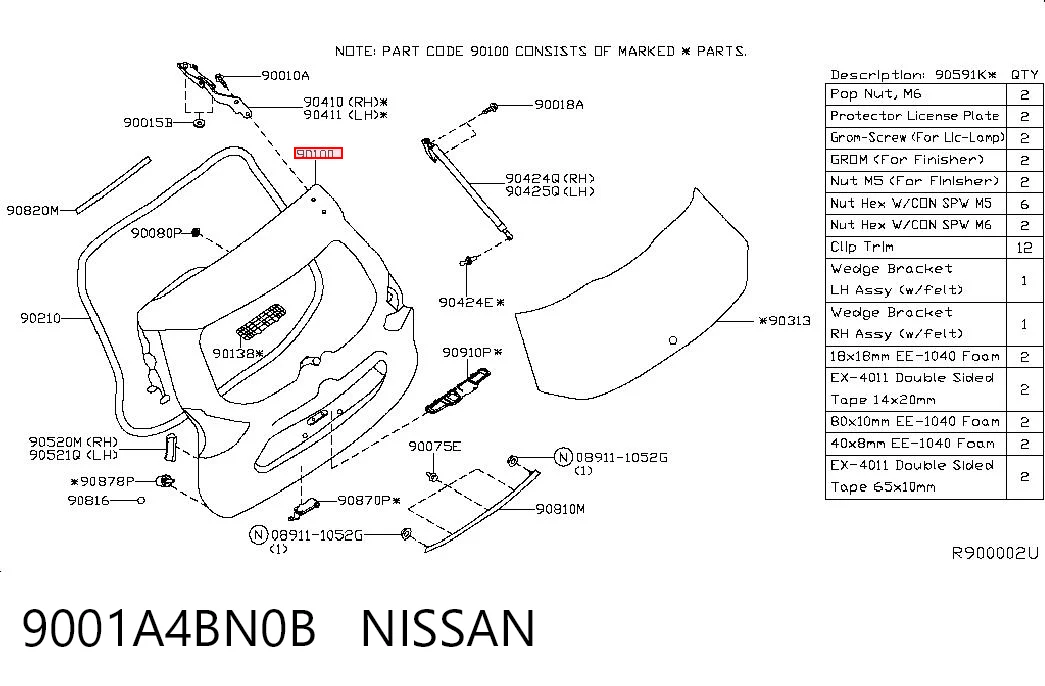 9001A4BN0B Nissan/Infiniti
