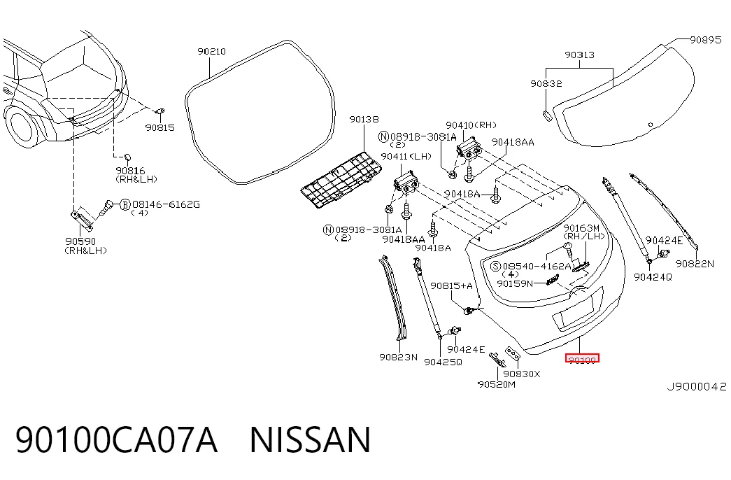 Задняя дверь на Nissan Murano  Z50