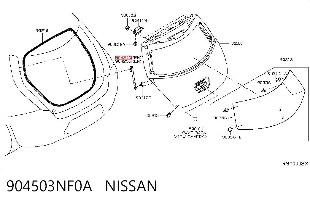 904503NF0A Nissan/Infiniti Амортизатор крышки багажника