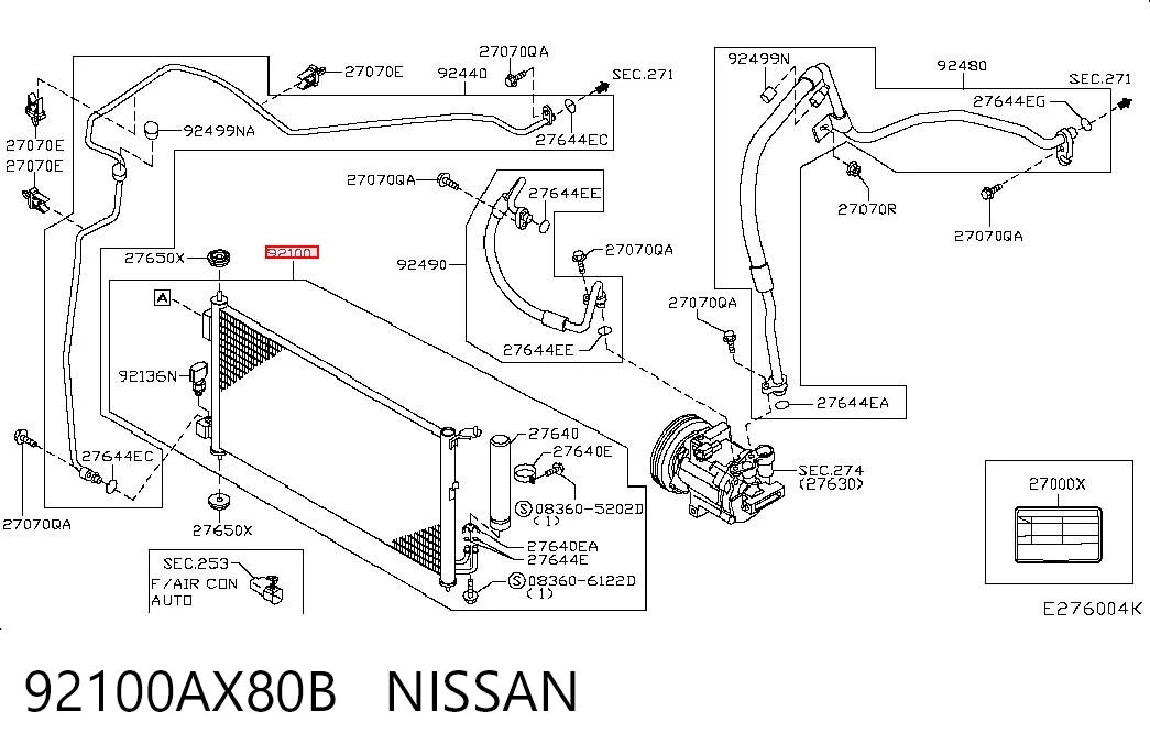  Радиатор кондиционера Nissan JUKE 