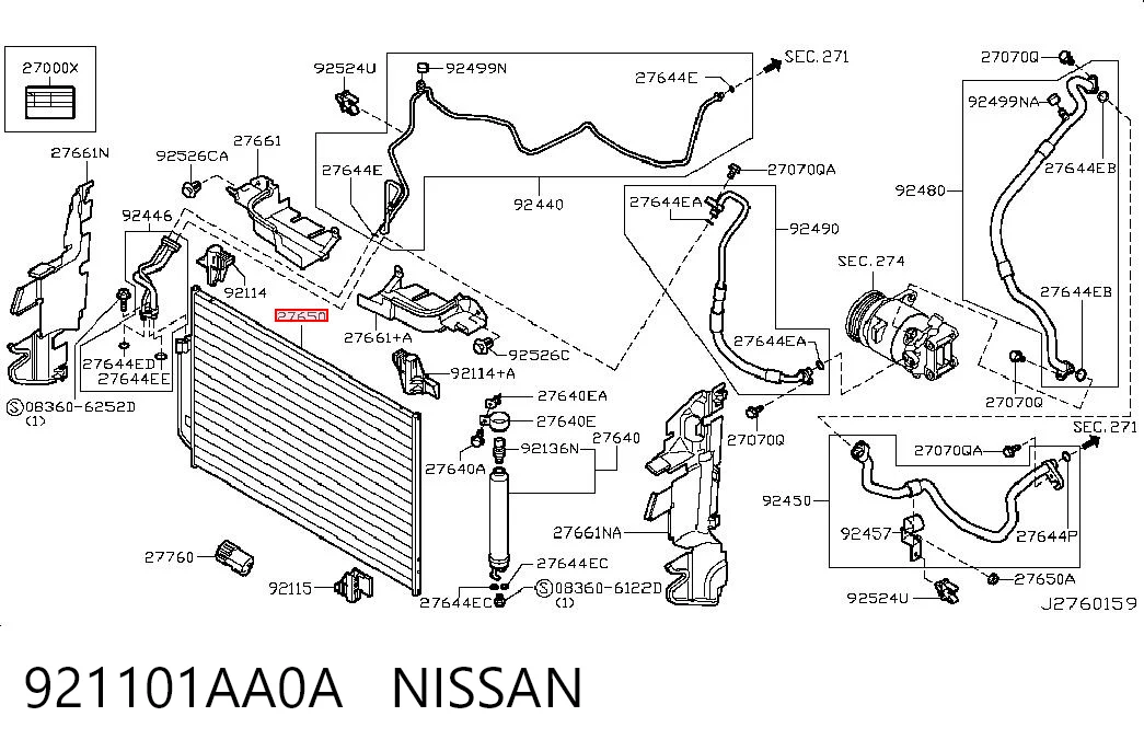 921101AA0A Nissan/Infiniti Конденсатор