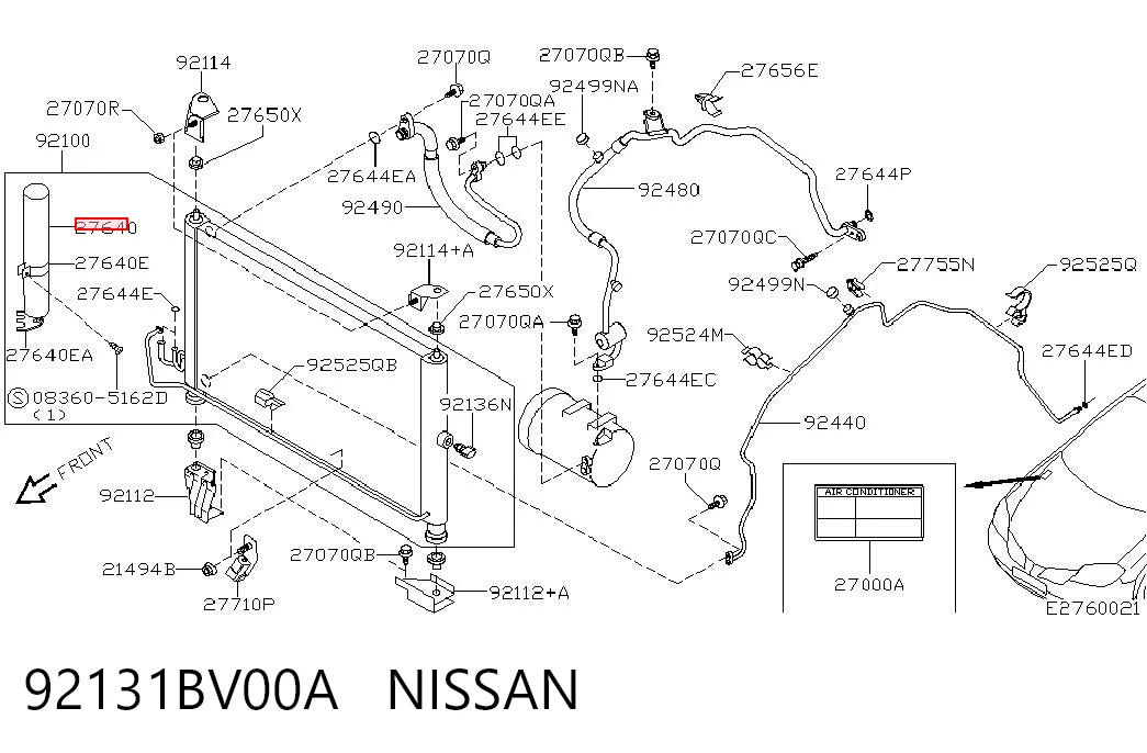 92131BV00A Nissan/Infiniti Ресивер-осушитель кондиционера
