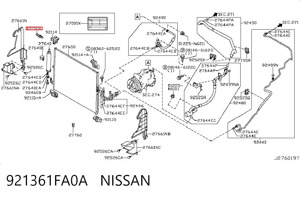 Клапан давления кондиционера на Nissan Qashqai +2 I J10