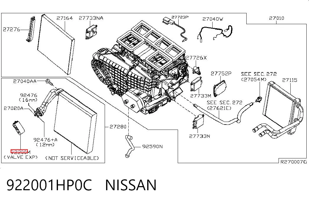 922001HP0C Nissan/Infiniti Терморегулирующий вентиль кондиционера