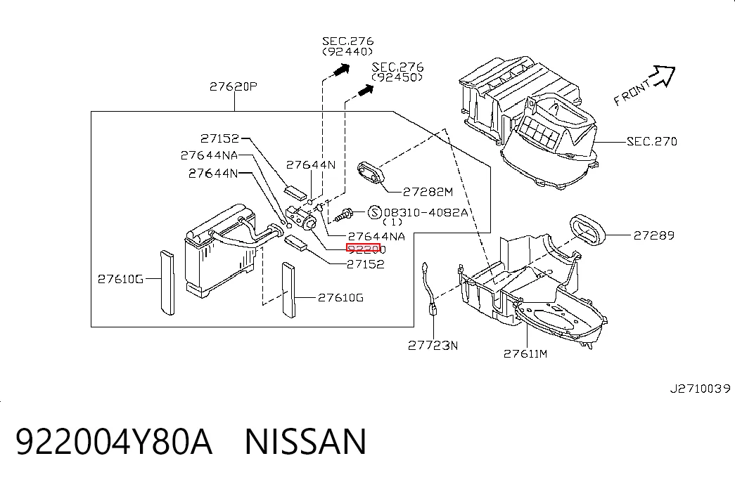 922004Y80A Nissan/Infiniti Терморегулирующий вентиль кондиционера