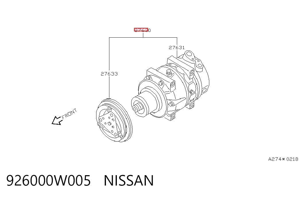 926000W005 Nissan/Infiniti Компрессор хладагента