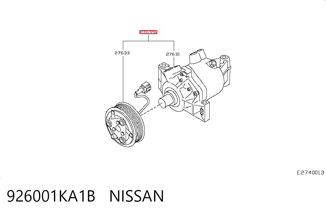 926001KA1B Nissan/Infiniti Компрессор хладагента