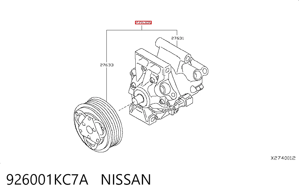 926001KC7A Nissan/Infiniti Компрессор хладагента