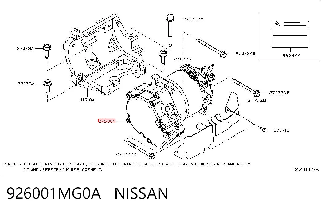 926001MG0A Nissan/Infiniti Компрессор хладагента