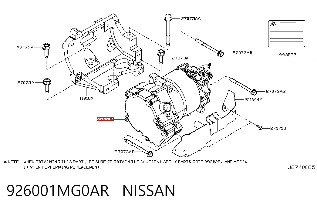 Компрессор системы кондиционирования Nissan LEAF I хэтчбек (ZE0) (2010 - 2012) цена, от 129.06 USD