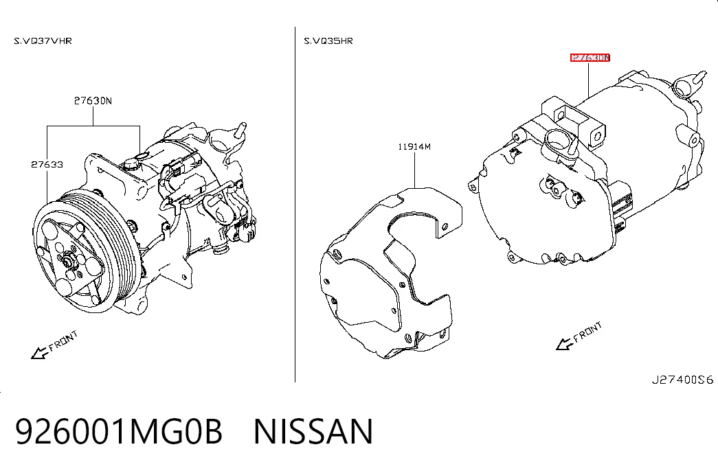 926001MG0B Nissan/Infiniti Компрессор хладагента
