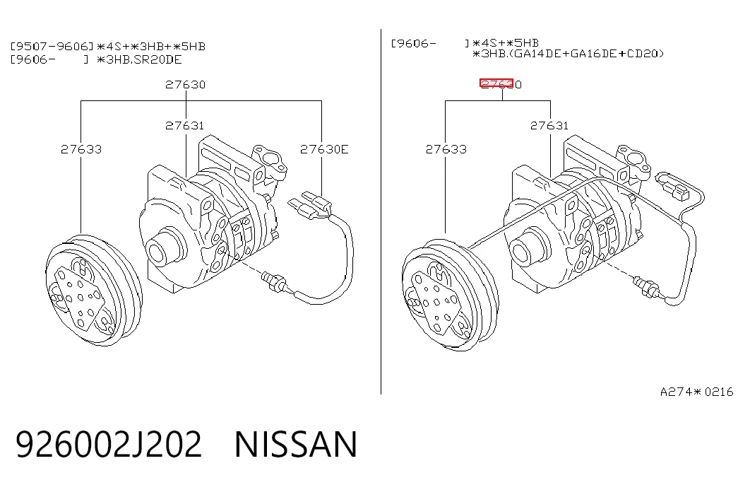 926002J202 Nissan/Infiniti Компрессор хладагента