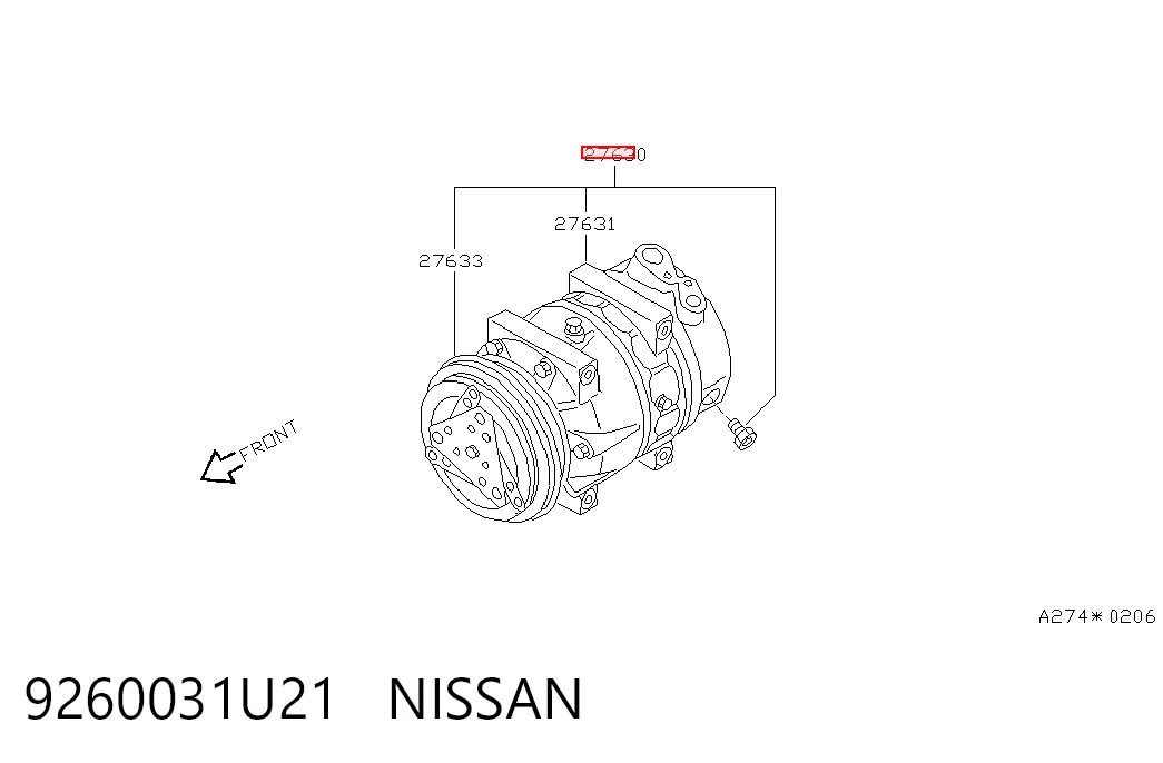 9260031U21 Nissan/Infiniti Компрессор хладагента