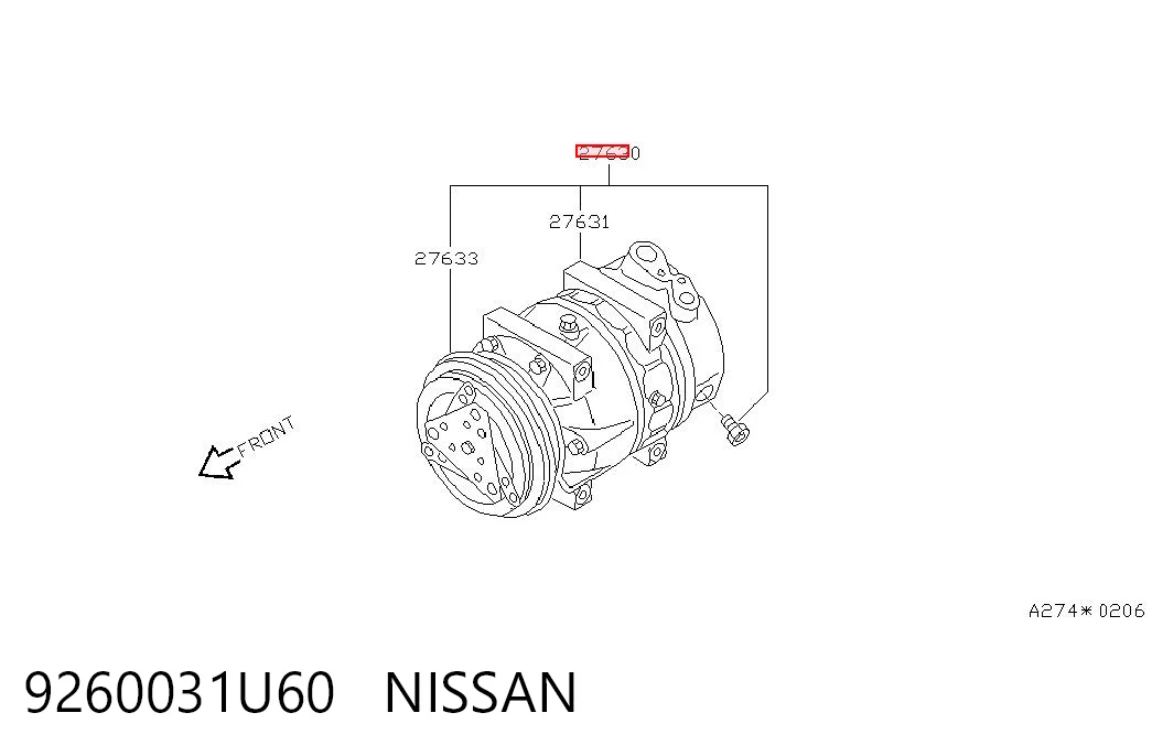 9260031U60 Nissan/Infiniti Компрессор хладагента