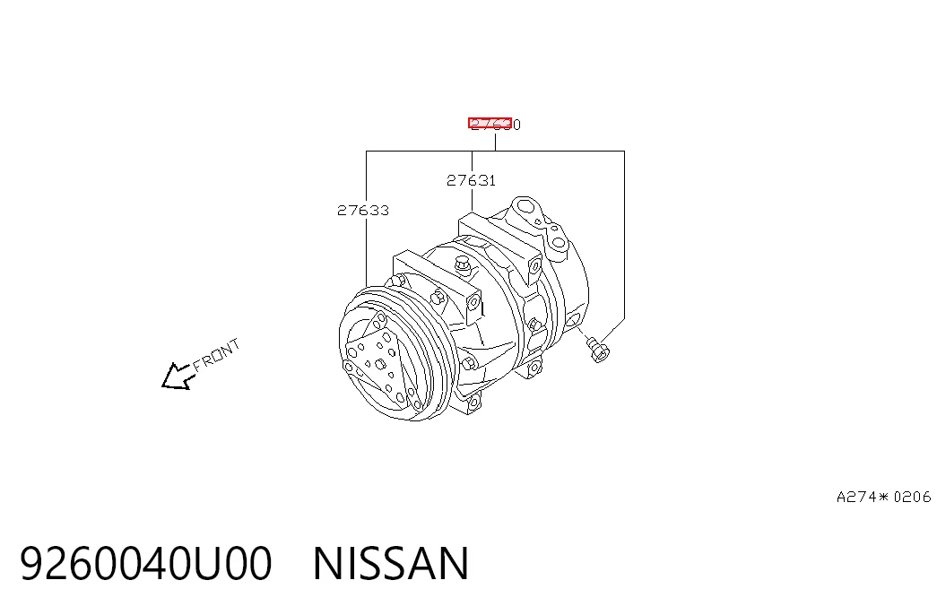 9260040U00 Nissan/Infiniti Компрессор хладагента