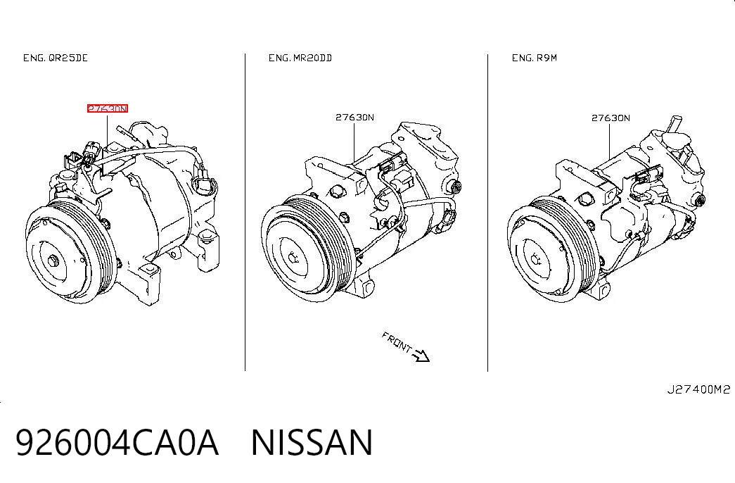 Компрессор хладагента на Nissan Qashqai II J11
