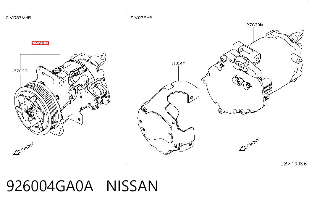 926004GA0A Nissan/Infiniti Компрессор хладагента