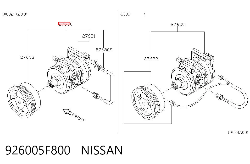 Компрессор системы кондиционирования Nissan Micra хэтчбек (K11) (1992 - 2003) цена, от 68.77 USD
