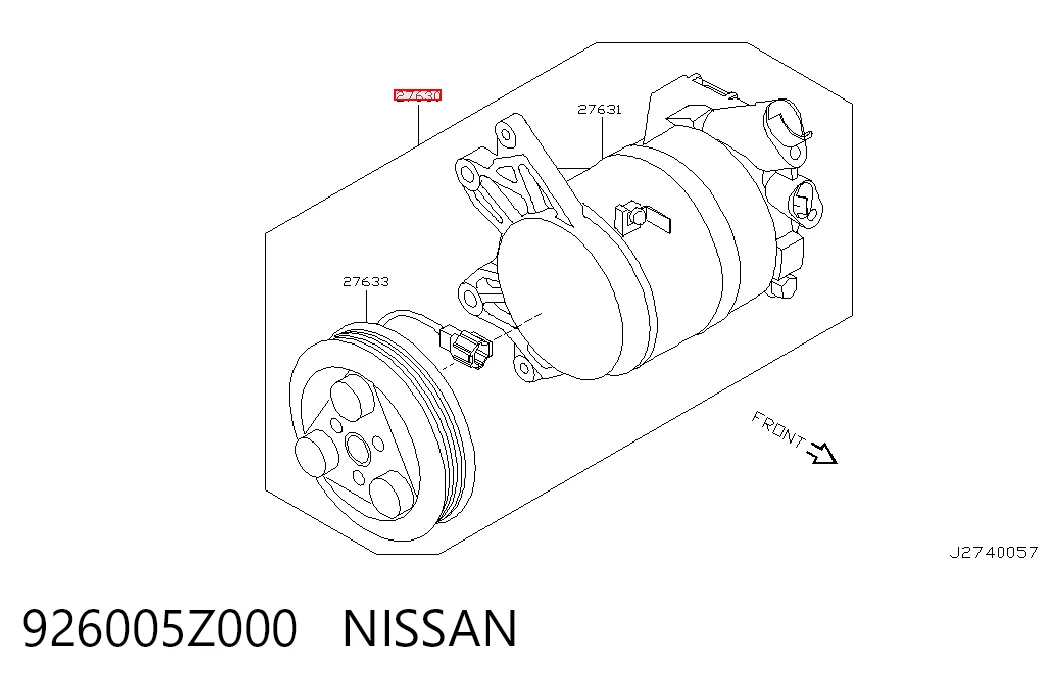 Компрессор системы кондиционирования Nissan Teana седан (J31) (2003 - 2008) цена, от 127.41 USD