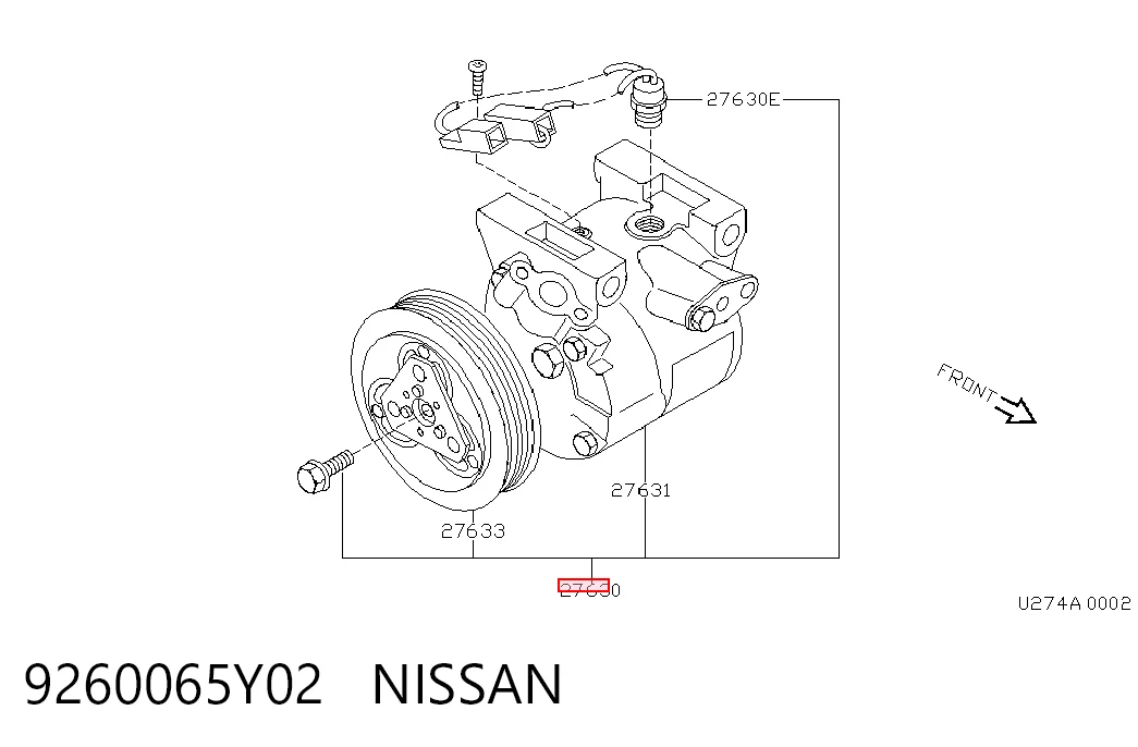 Компрессор системы кондиционирования Nissan Sunny III седан (N14) (1990 - 1995) цена, от 90.60 USD