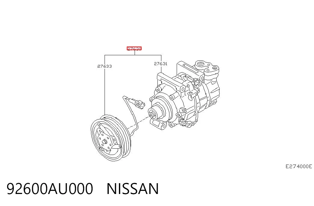 92600AU000 Nissan/Infiniti Компрессор хладагента