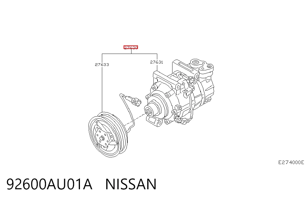 92600AU01A Nissan/Infiniti Компрессор хладагента