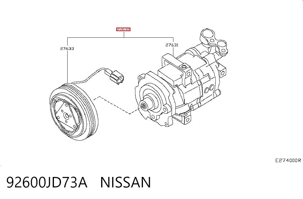 92600JD73A Nissan/Infiniti Компрессор хладагента
