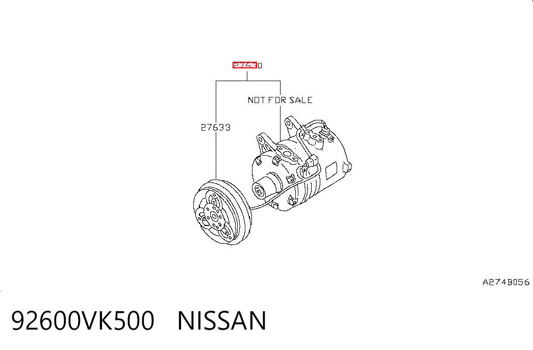 92600VK500 Nissan/Infiniti Компрессор хладагента