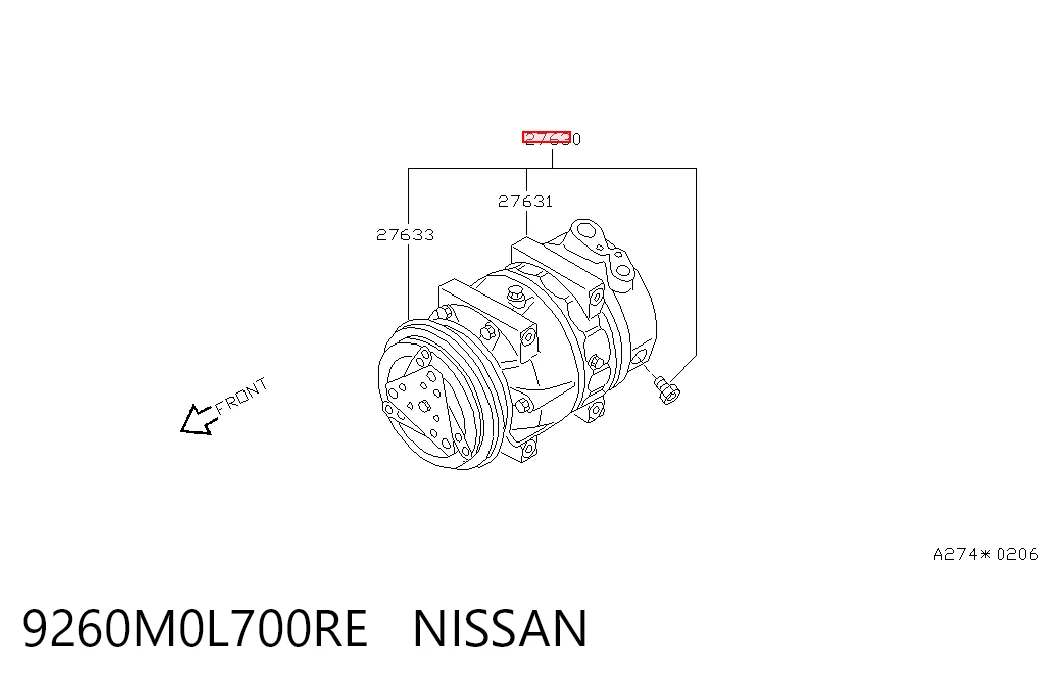 9260M0L700RE Nissan/Infiniti Компрессор хладагента