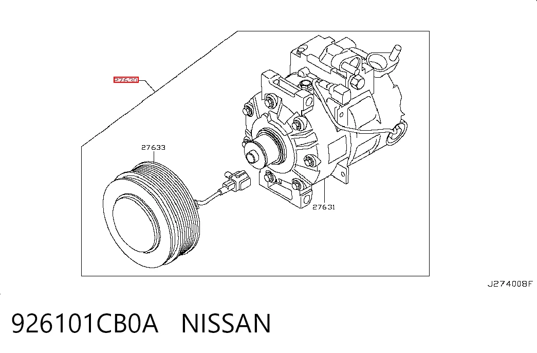 926101CB0A Nissan/Infiniti Компрессор хладагента