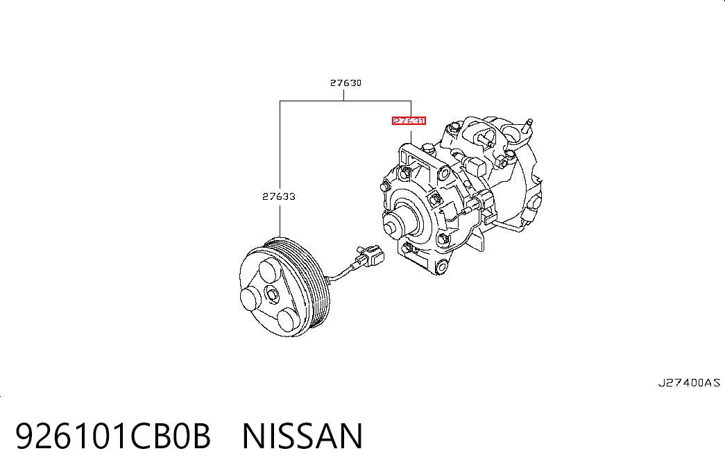 926101CB0B Nissan/Infiniti Компрессор хладагента