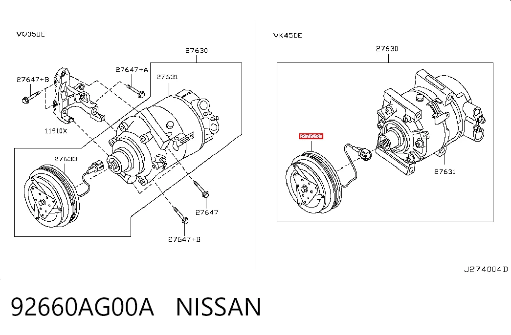 92660AG00A Nissan/Infiniti