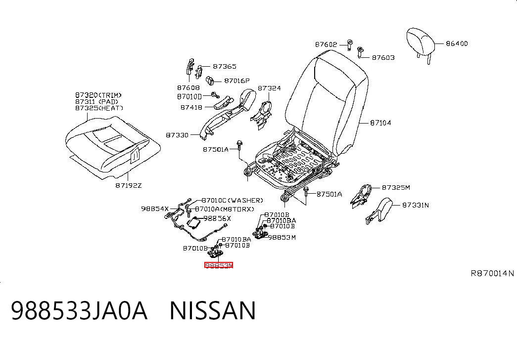 988533JA0A Nissan/Infiniti Датчик занятости сиденья