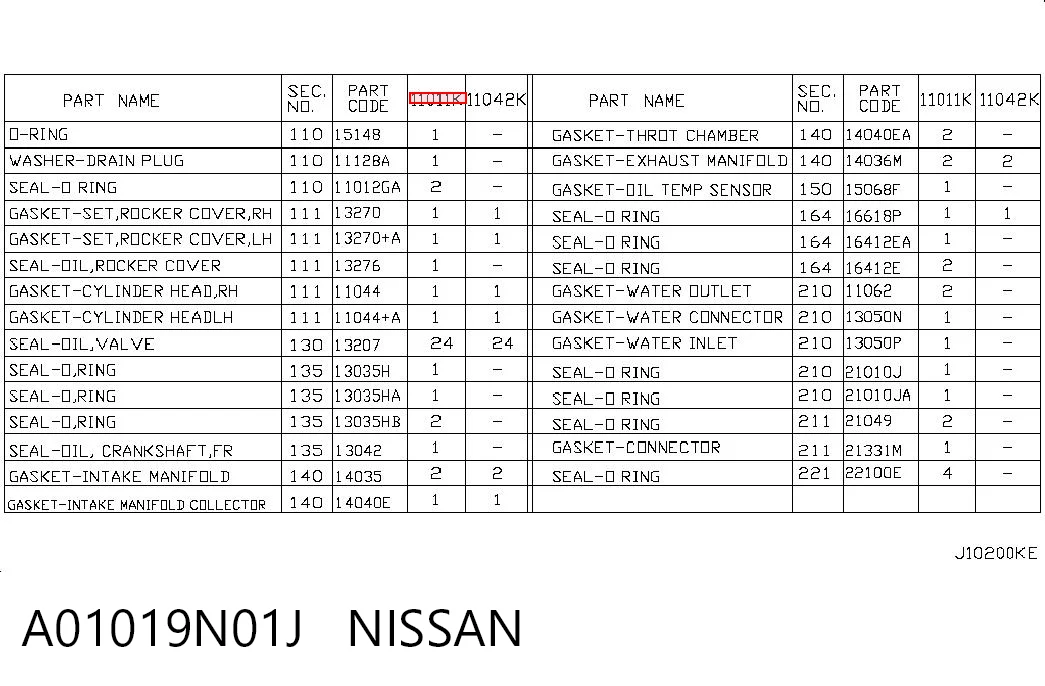 A01019N01J Nissan/Infiniti
