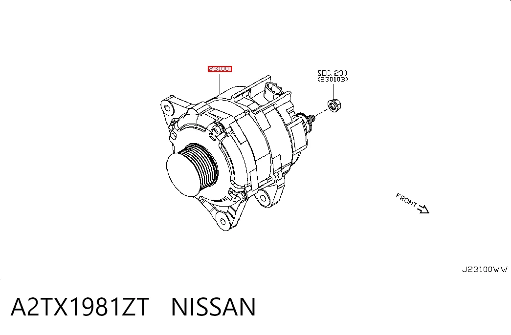 Генератор автомобиля Subaru 23700AB030