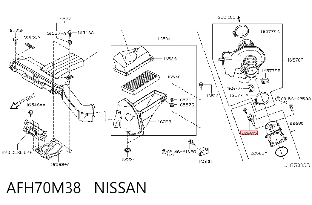 AFH70M38 Nissan/Infiniti Датчик расхода воздуха