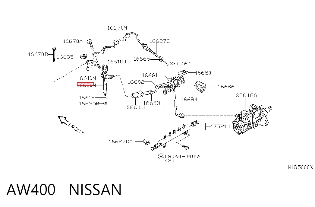 AW400 Nissan/Infiniti Топливные форсунки