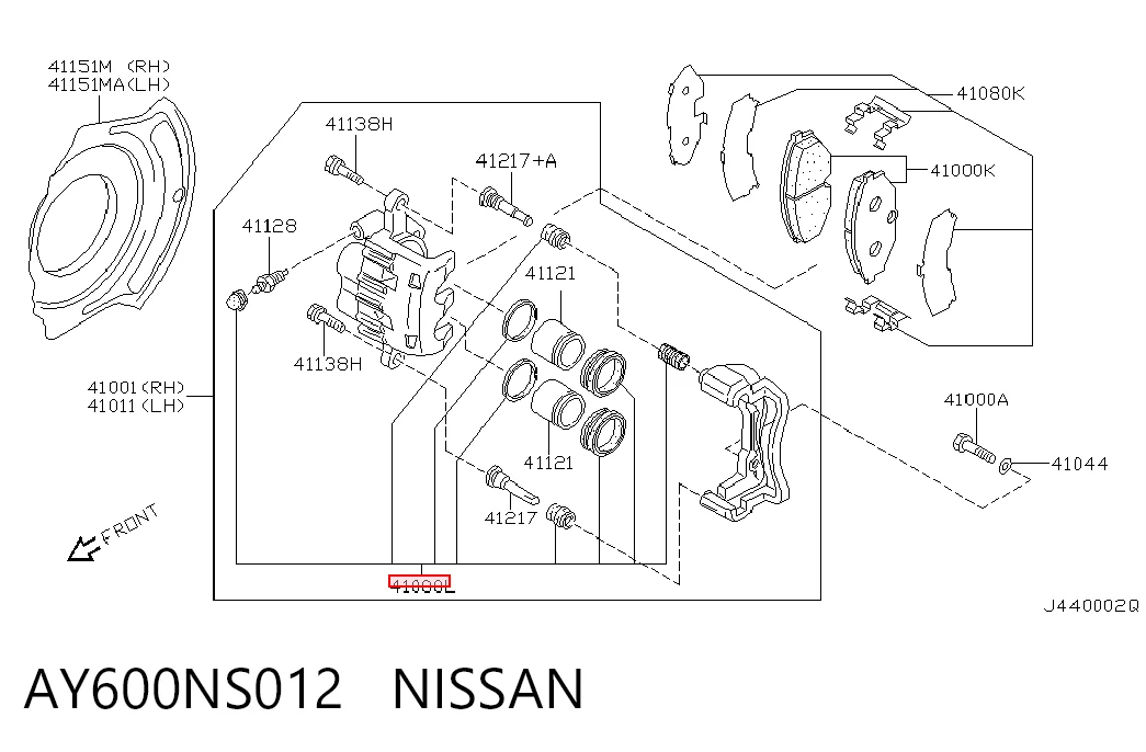 Ремкомплект переднего суппорта Nissan Maxima 