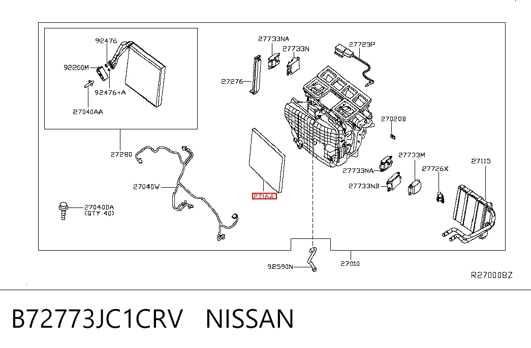 Внутрисалонный фильтр на Nissan Altima L33 