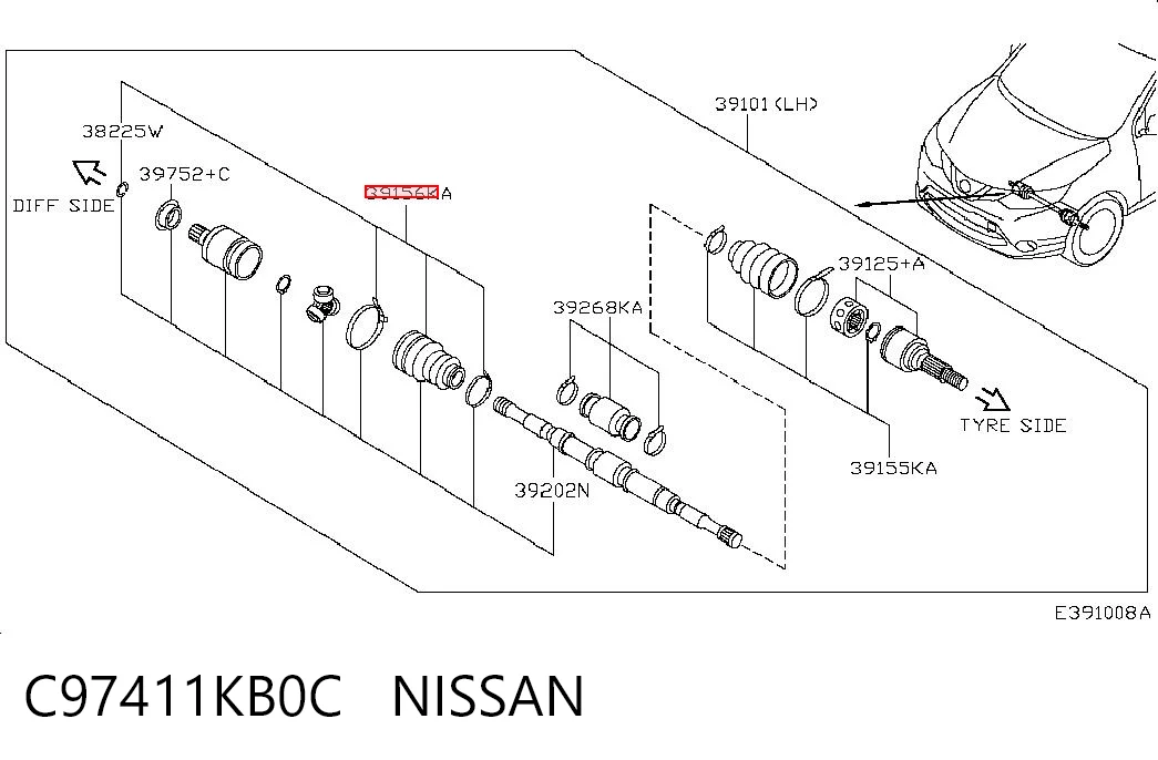 TY0758 DAC Пыльник ШРУСа передней полуоси внутренний