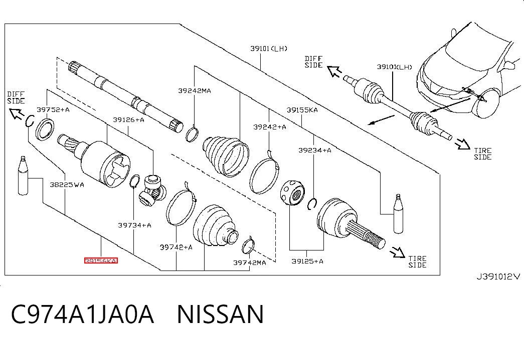 Купить NI0039 DAC Пыльник гранаты внутренний, передней полуоси