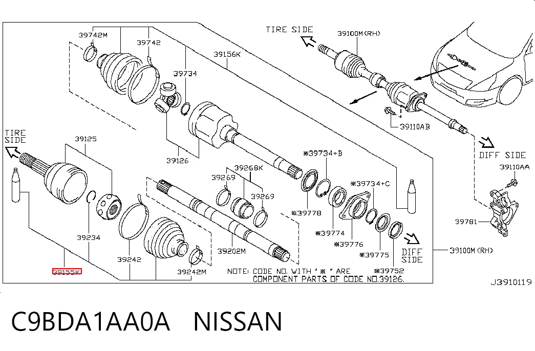 NI0030 DAC Пыльник шарнира привода