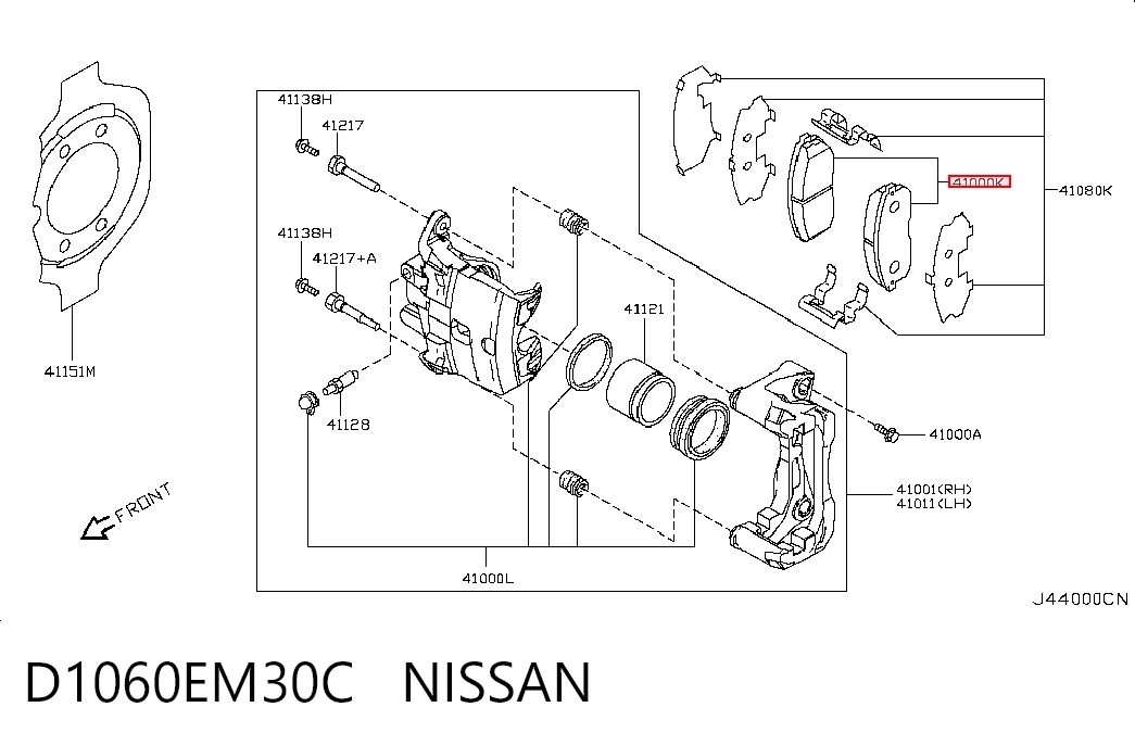 D1060EM30C Nissan/Infiniti Колодки передние