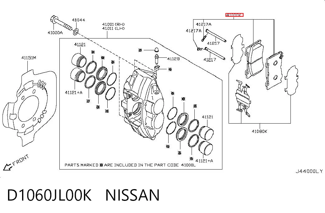 D1060JL00K Nissan/Infiniti Колодки передние