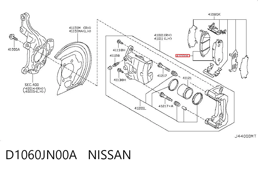 D1060JN00A Nissan/Infiniti Колодки передние