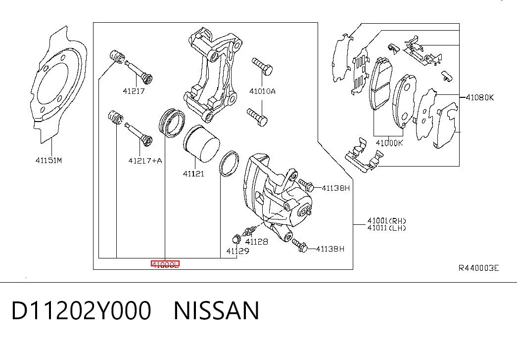  Ремкомплект переднего суппорта Nissan Tiida 